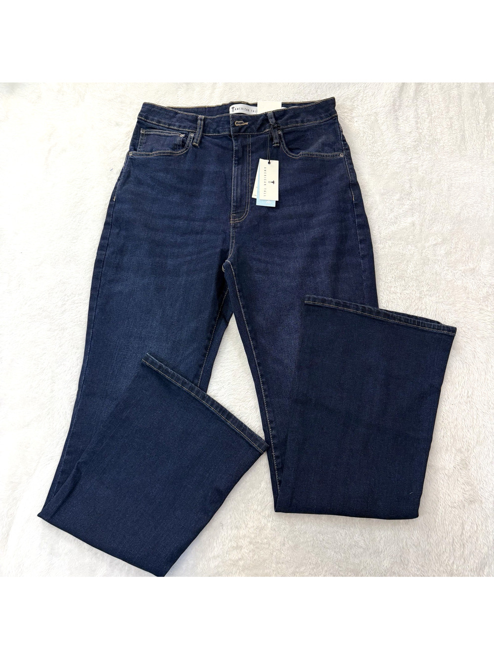 American Tall Chloe High Rise Flare Jeans 34x35 Dark Wash NWT Indigo Dusk